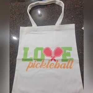 Canvas LOVE PICKLEBALL TOTE NWT
